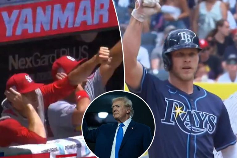 People are celebrating in a way that some believe is connected to Donald Trump at the MLB games.