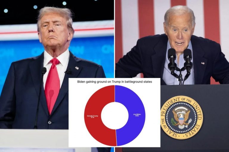 Poll shows Biden catching up to Trump in key states.