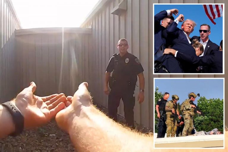 New video shows police officer confronting armed man on roof during attempted attack on Trump