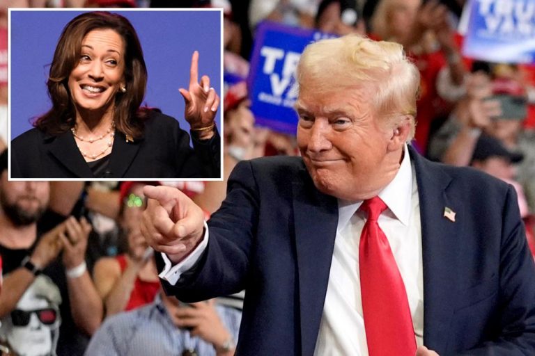 Poll shows tie between Trump and Harris in key states as Democrat support grows