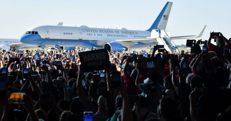 Trump says falsely that Harris campaign used AI to create fake crowd in Detroit.