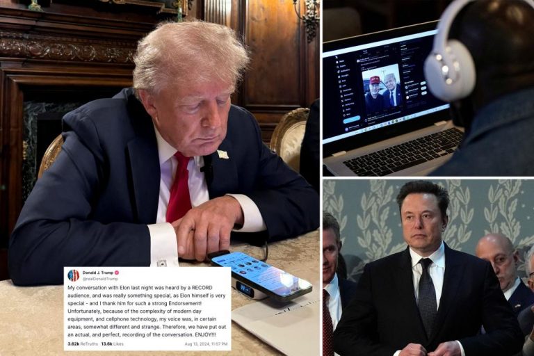 Trump says technical issues caused strange voice during Elon Musk interview