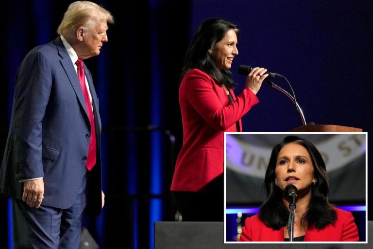 Tulsi Gabbard supports Trump at Michigan event.