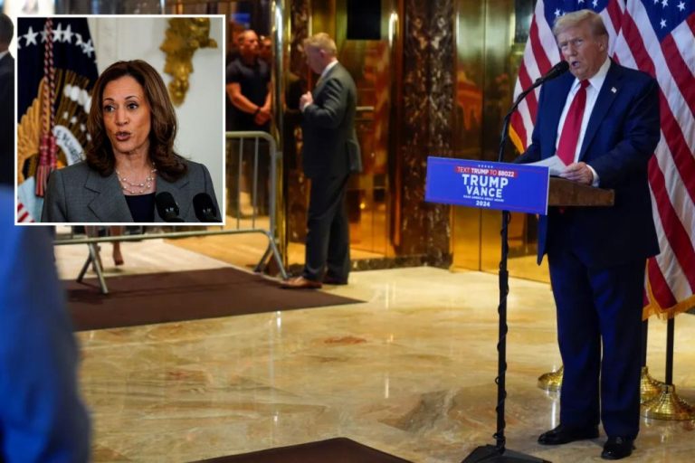Trump makes fun of Kamala Harris for planning a visit to the border in New York City press conference.