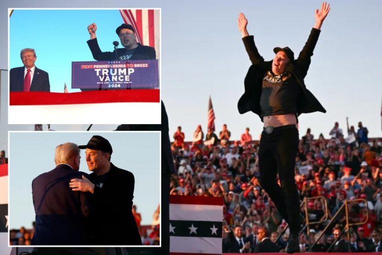 Elon Musk supports Trump for president at rally in Butler, Pennsylvania.