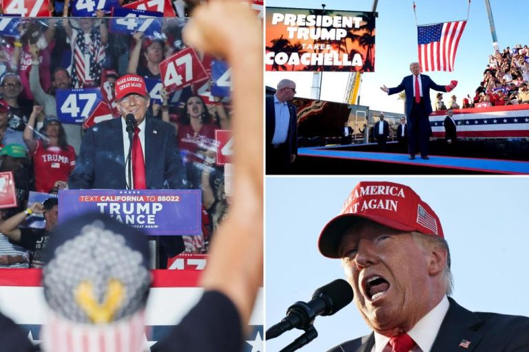 Trump speaks at Coachella to win over California voters.