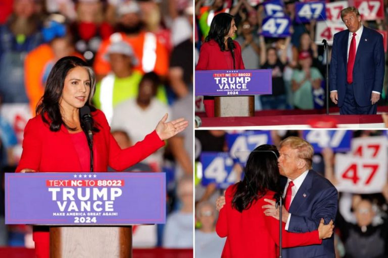Tulsi Gabbard switches to Republican Party at Trump rally.